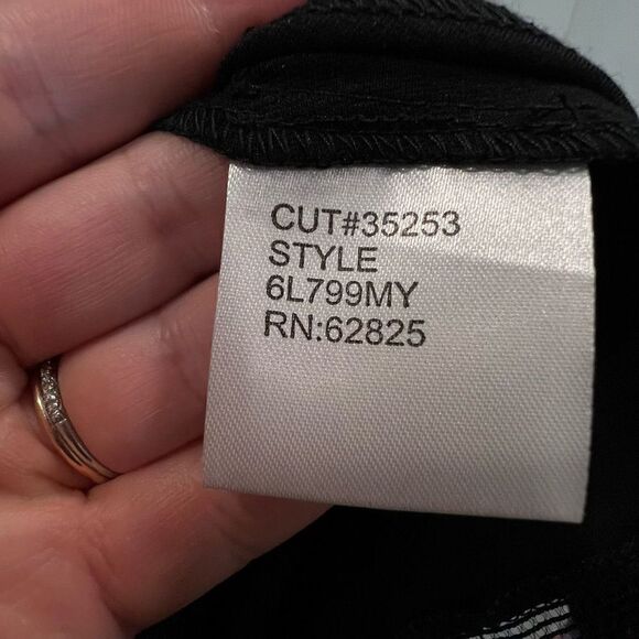 Tadashi Shoji Mesh Illusion Stripe Fit &
Flare Dress Black 3/4 Sleeves Size XS - Picture 13 of 16